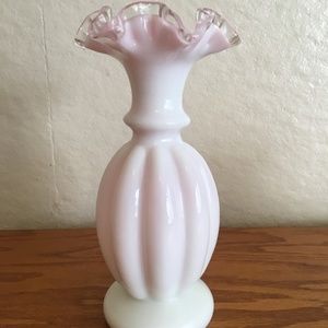 Vintage White and Pink Vase